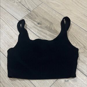 Aritzia Classic Black Knit Crop Top